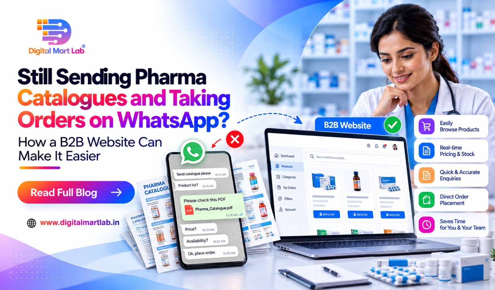 Still Sending Pharma Catalogues and Taking Orders on WhatsApp? How a B2B Website Can Make It Easier